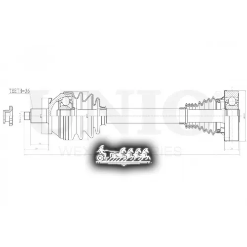 Привод В Сборе Vag Polo/Rapid/Fabia 09- Перед.лев. UNIO 