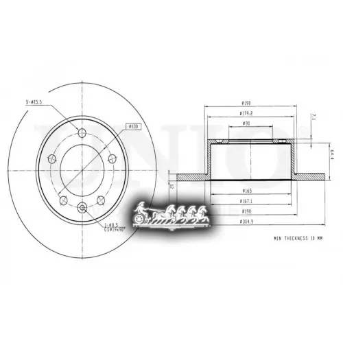 Диск Тормозной Renault/Opel/Nissan Master/Movano/Nv400 10- Задн. UNIO 