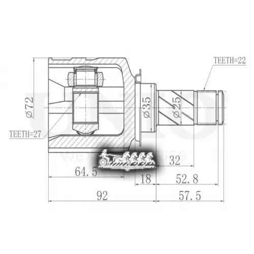 Шрус Opel Corsa/Adam 06- Внутр. UNIO 