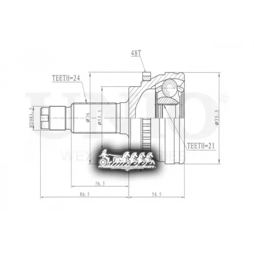 Шрус Kia Picanto 05- Внеш. UNIO 