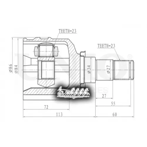 Шрус Toyota Starlet/Yaris 89- Внутр. UNIO 