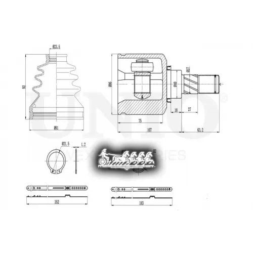 Шрус Nissan Almera 99- Внутр.прав. UNIO 