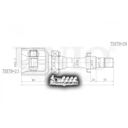 Шрус Toyota Rav4/Corolla 92- Внутр.прав. UNIO 