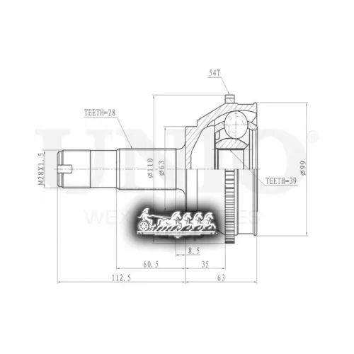 Шрус Psa/Fiat Boxer/Ducato/Jumper 94- Внеш. UNIO 