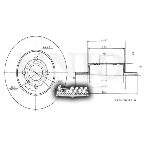 Диск Тормозной Opel Astra/Meriva 01- Задн. UNIO 