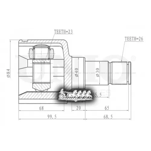 Шрус Ford/Volvo Focus/C30 04- Внутр. UNIO 