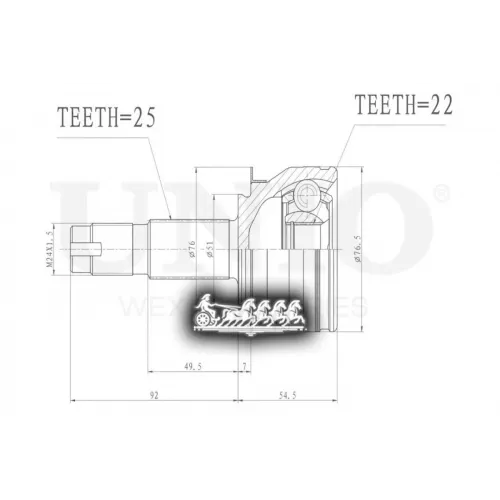 Шрус Chevrolet Cobalt 13- Внеш. UNIO 