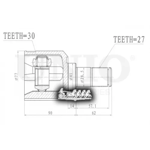 Шрус Mitsubishi/Dodge Galant/Stratus 95- Внутр. UNIO 