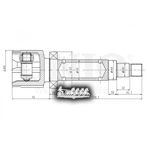 Шрус Ford Focus/C-Max 06- Внутр.прав. UNIO 