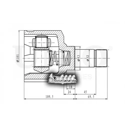 Шрус Psa/Fiat Boxer/Ducato/Jumper 02- Внутр. UNIO 