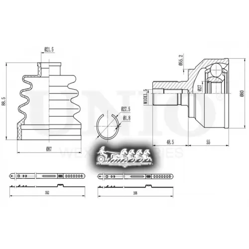 Шрус Mazda 3 03- Внеш. UNIO 