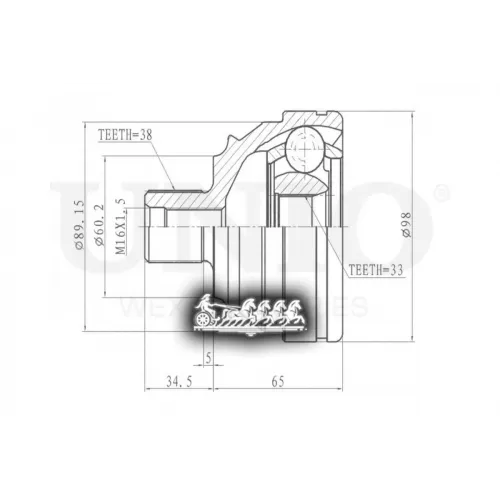 Шрус Vw Transporter(T4) 90- Внеш. UNIO 