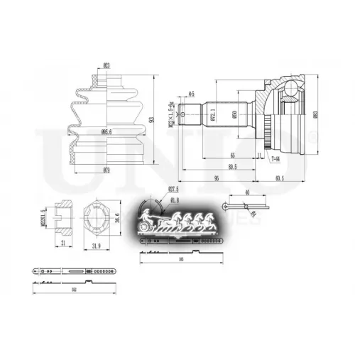 Шрус Hyundai Elantra 00- Внеш. UNIO 