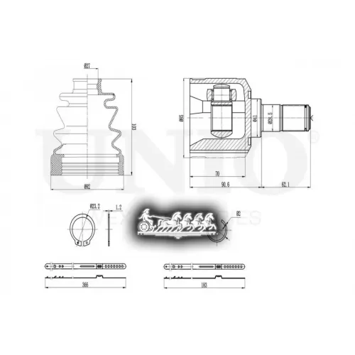Шрус Hyundai Sonata/Tucson 98- Внутр. UNIO 
