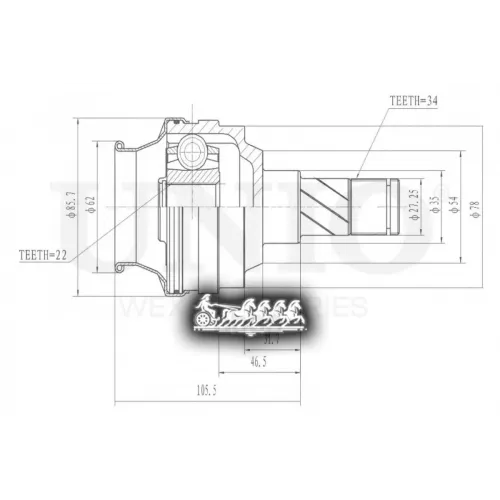 Шрус Opel Astra/Vectra 88- Внутр. UNIO 