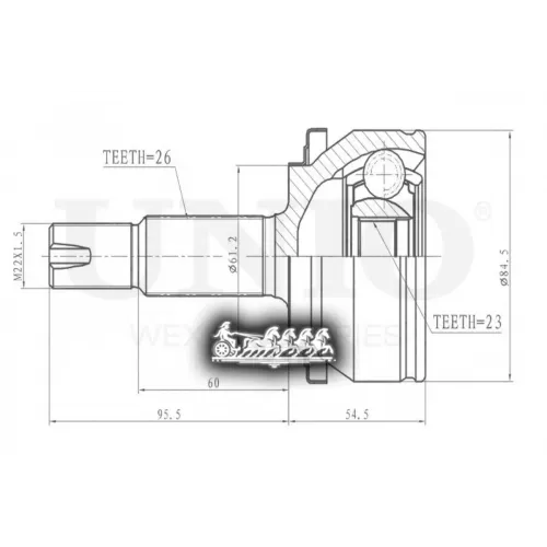 Шрус Toyota Corolla/Auris 06- Внеш. UNIO 