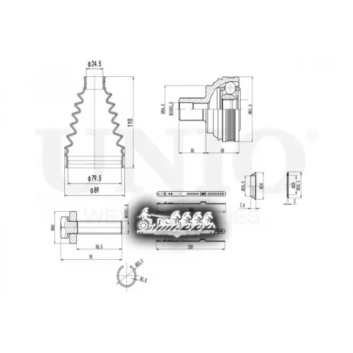 Шрус Vag Golf/Octavia/Leon 00- Внеш. UNIO 