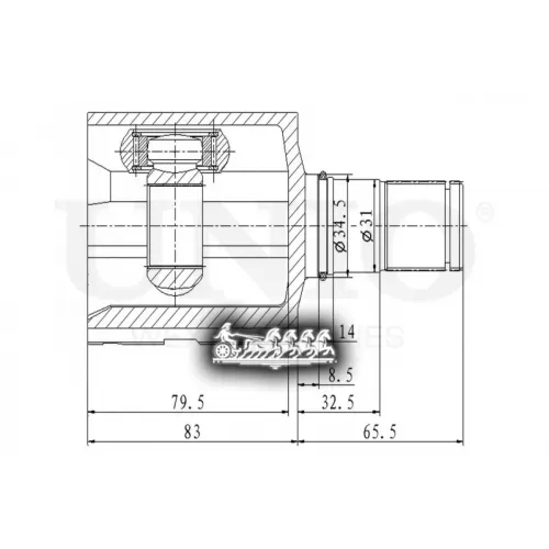 Шрус Vag Tiguan/Passat/Octavia 07- Внутр.лев. UNIO 