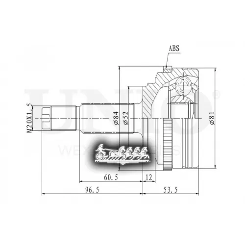 Шрус Chevrolet/Daewoo Aveo/Kalos 02- Внеш. UNIO 