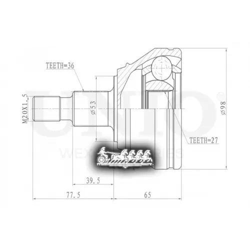 Шрус Vag Golf/A3/Octavia 97- Внеш. UNIO 