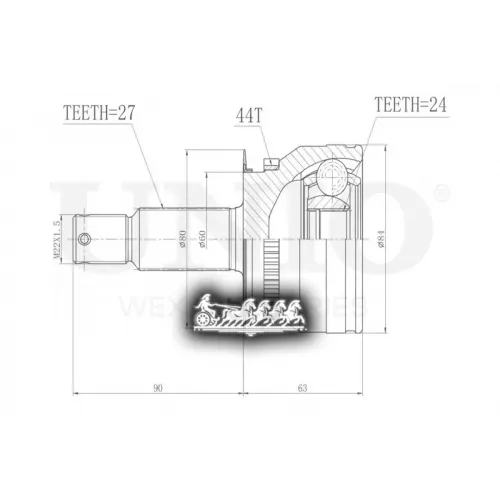Шрус Kia Cerato 04- Внеш. UNIO 