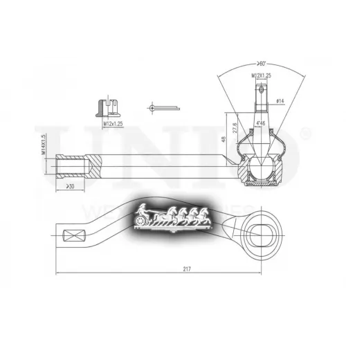 Наконечник Рулевой Тяги Nissan/Infiniti Teana/Fx35 08- Лев. UNIO 