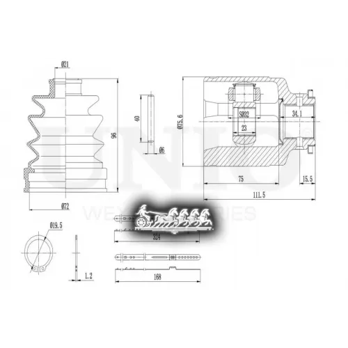 Шрус Subaru Forester/Impreza/Legacy 97- Внутр. UNIO 