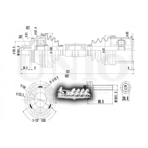Привод В Сборе Vag A4/Exeo 00- Перед.лев./Прав. UNIO 