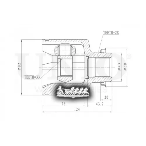 Шрус Mazda 6 05- Внутр. UNIO 