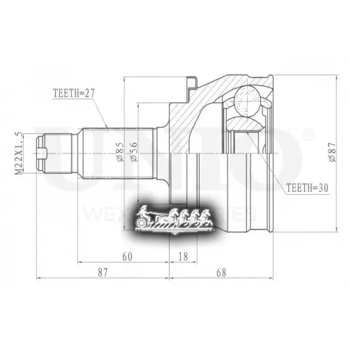 Шрус Subaru Impreza/Legacy 89- Внеш. UNIO 