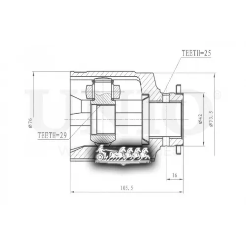 Шрус Subaru Forester/Impreza/Legacy 92- Внутр. UNIO 