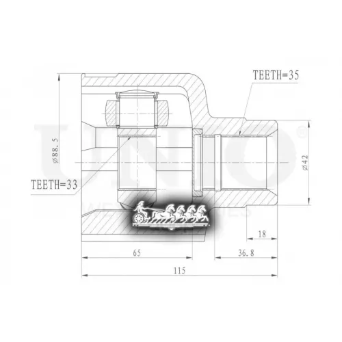 Шрус Ford Mondeo 00- Внутр. UNIO 