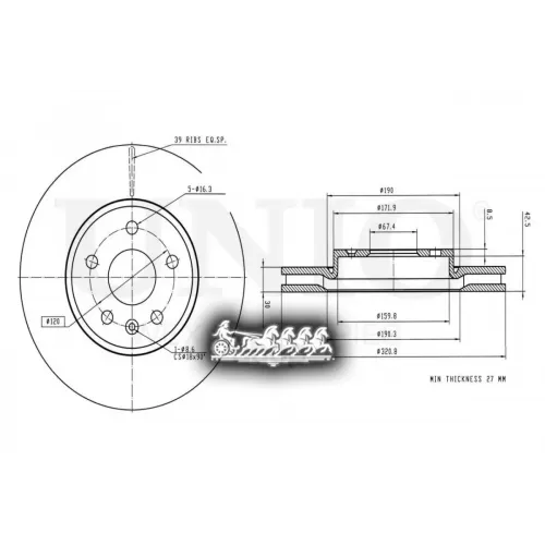 Диск Тормозной Chevrolet/Opel Malibu/Camaro/Insignia 08- Перед. UNIO 