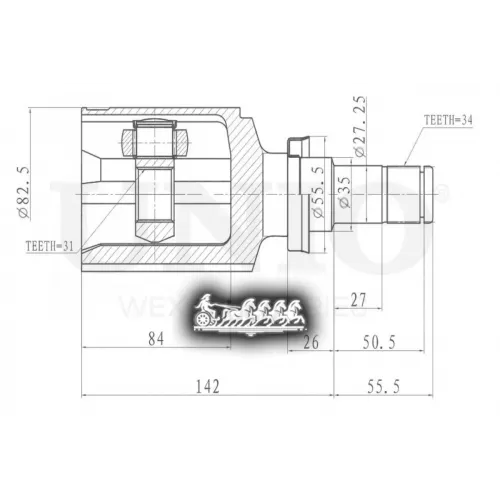 Шрус Chevrolet Cruze/Orlando 09- Внутр.прав. UNIO 