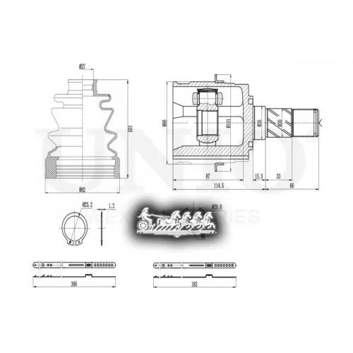 Шрус Mazda 6/Cx-7 02- Внутр.лев. UNIO 