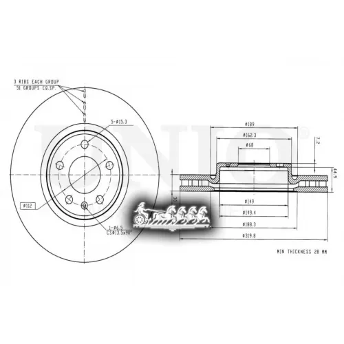 Диск Тормозной Audi A4/A6/Q5 07- Перед. UNIO 