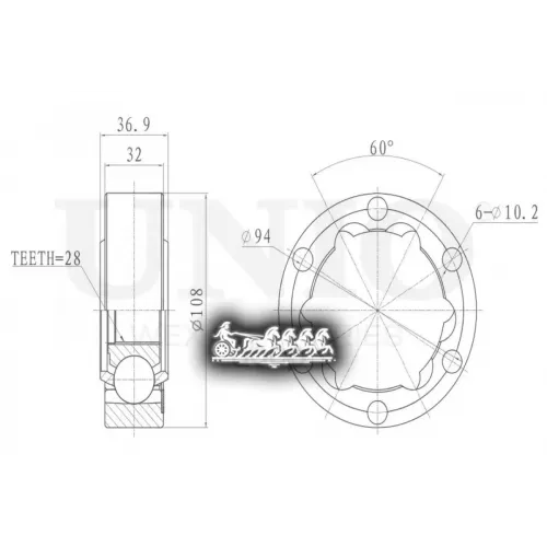 Шрус Vag Passat/A4/A6 85- Внутр. UNIO 
