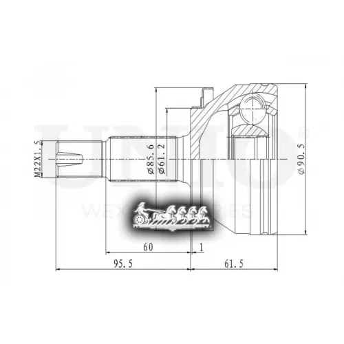 Шрус Toyota Corolla/Auris 12- Внеш. UNIO 