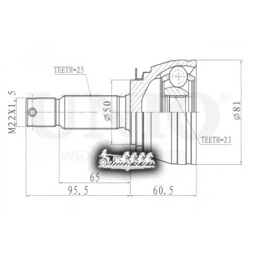 Шрус Hyundai Lantra/Coupe 90- Внеш. UNIO 