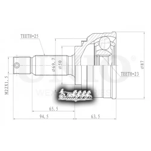 Шрус Hyundai/Mitsubishi Sonata/Lancer 79- Внеш. UNIO 