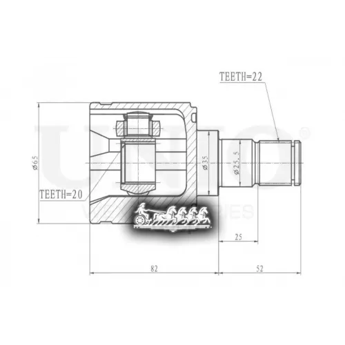 Шрус Kia Picanto 04- Внутр. UNIO 