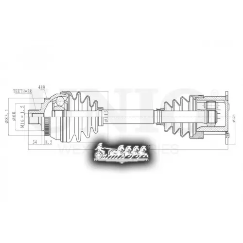 Привод В Сборе Vag/Ford Sharan/Galaxy/Alhambra 96- Перед.лев./Прав. UNIO 