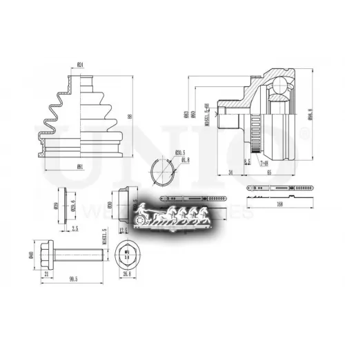 Шрус Vag/Ford Sharan/Galaxy/Alhambra 95- Внеш. UNIO 