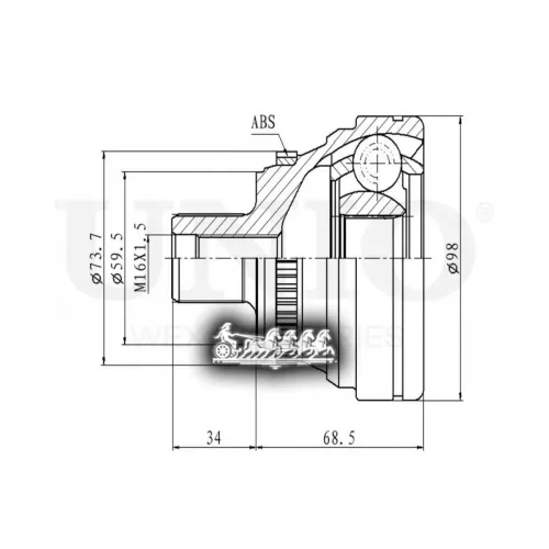 Шрус Audi A6/80/100 90- Внеш. UNIO 