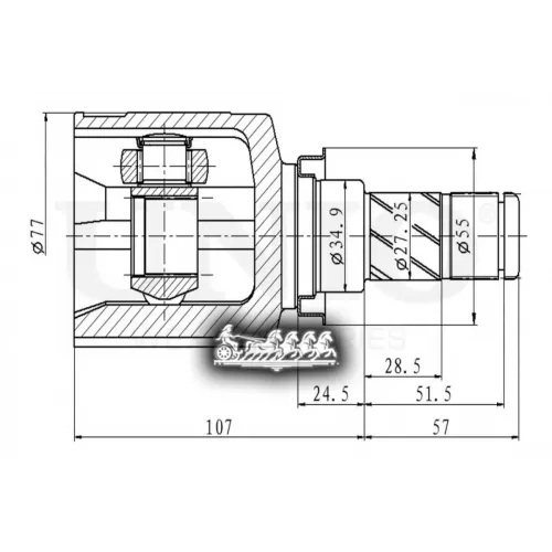 Шрус Mitsubishi Lancer/Colt 04- Внутр. UNIO 
