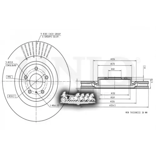 Диск Тормозной Nissan/Infiniti 370Z/Fx/Qx 08- Перед. UNIO 