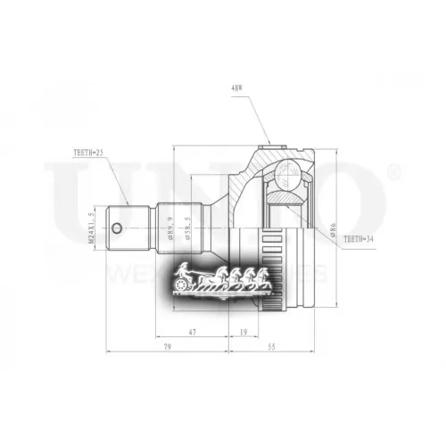 Шрус Psa 308/C4 06- Внеш. UNIO 