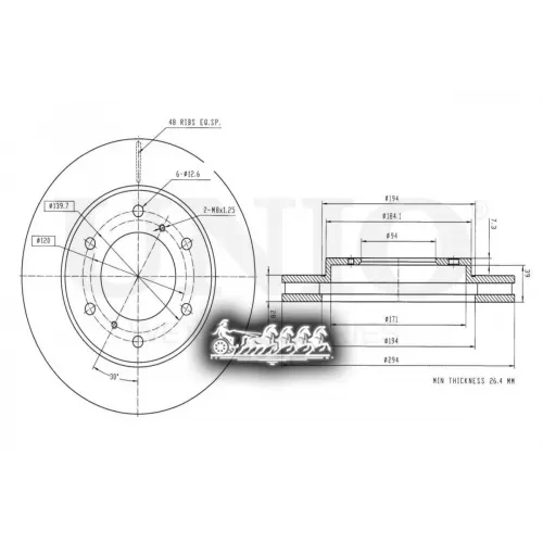 Диск Тормозной Mitsubishi Pajero Sport/L200 98- Перед. UNIO 