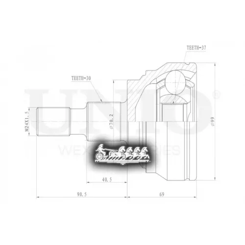 Шрус Mb Ml(W166) Внеш. UNIO 