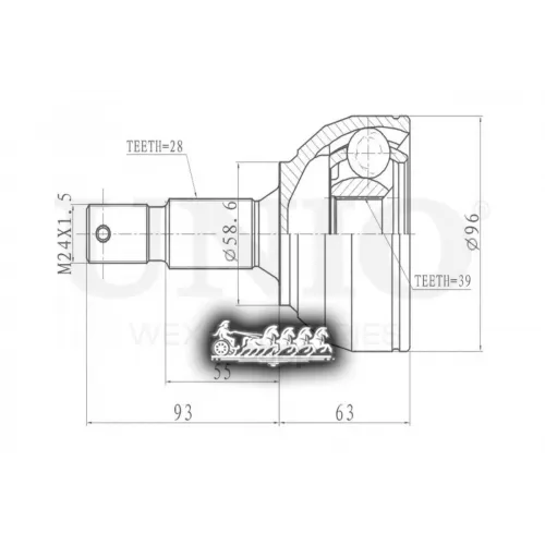 Шрус Psa/Fiat Expert/Jumpy/Scudo 07- Внеш. UNIO 